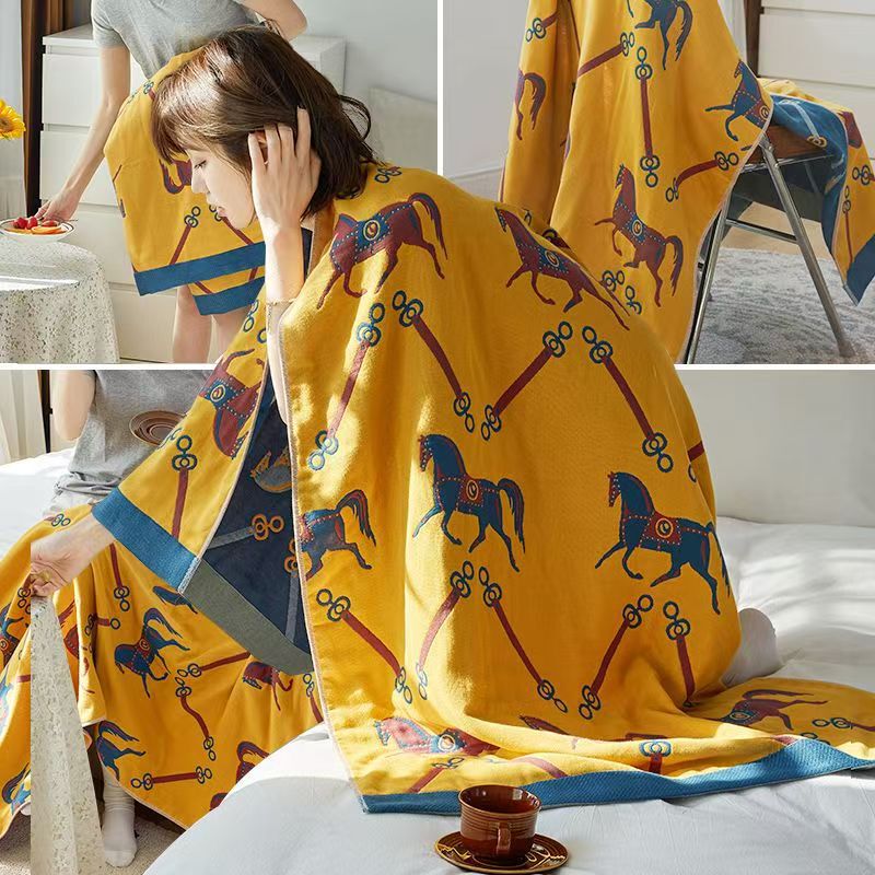 90*180 gauze bath towel oversized thick household bath towel soft absorbent quick-drying adult bath towel bath wrap towel