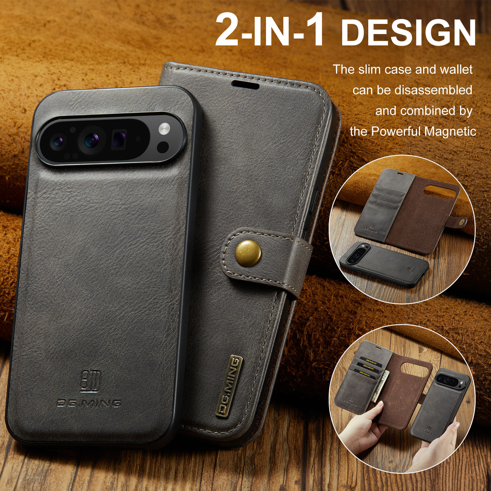 Zwei-in-Eins-Gehäuse für Google Pixel 9 Pro XL Pixel 9 Pro Magnetgehäuse_voghion.com