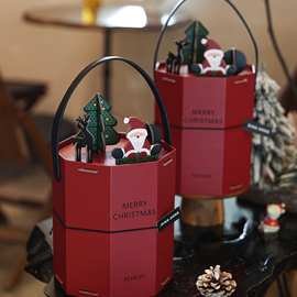 2025新年礼盒包装盒空盒子蛇年抱抱桶八边形糖果礼品盒伴手礼圣诞