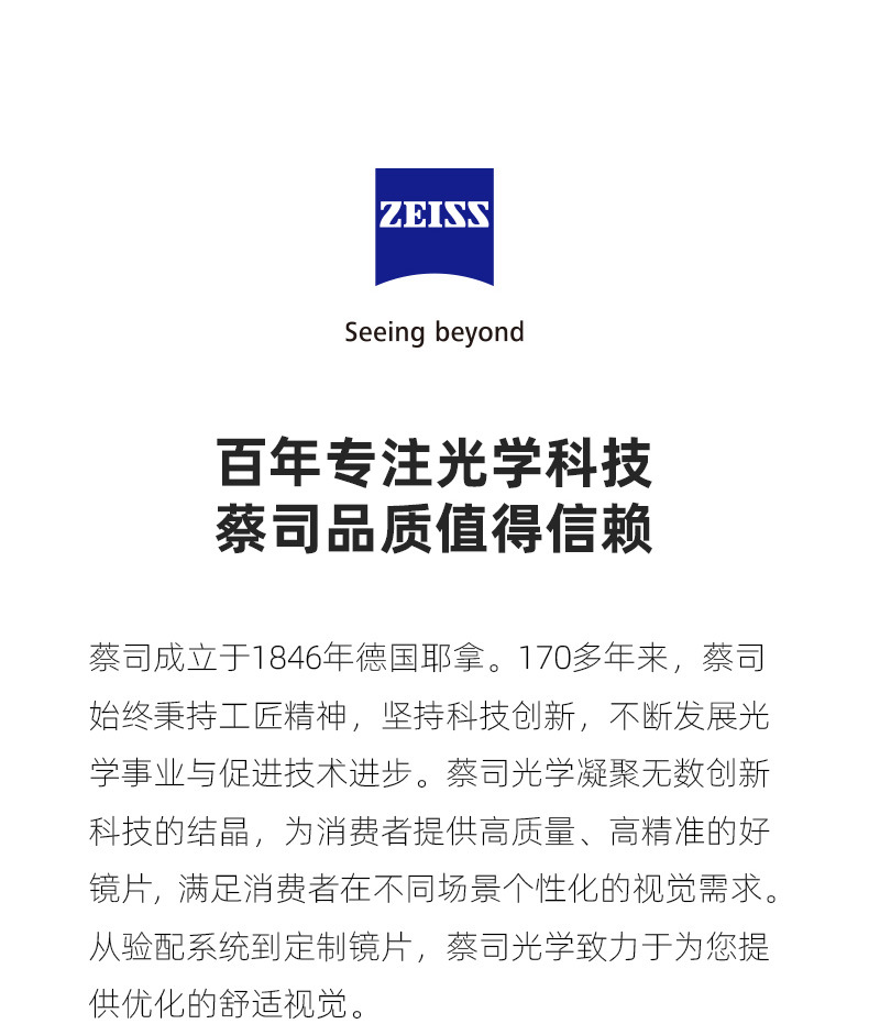 ZEISS蔡司智锐1.5\1.6\1.67钻立方铂金膜防蓝光膜单光镜片