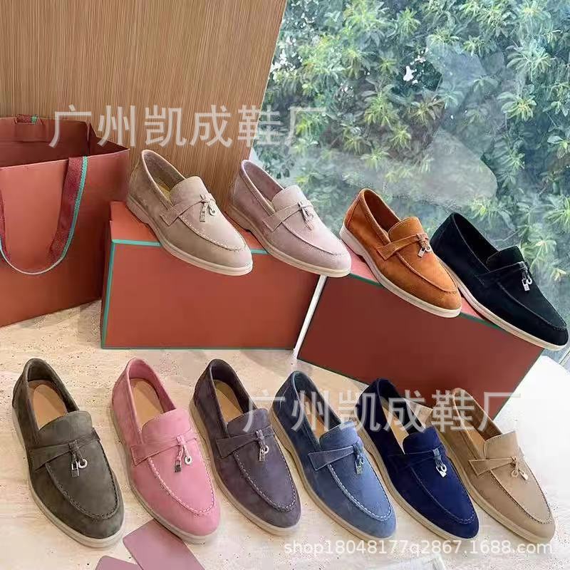Cross-Border Loafers for Men 2025 New Style Tassel Genuine Leather Flat Shoes Slip-On Soft Sole Casual Shoes for Women