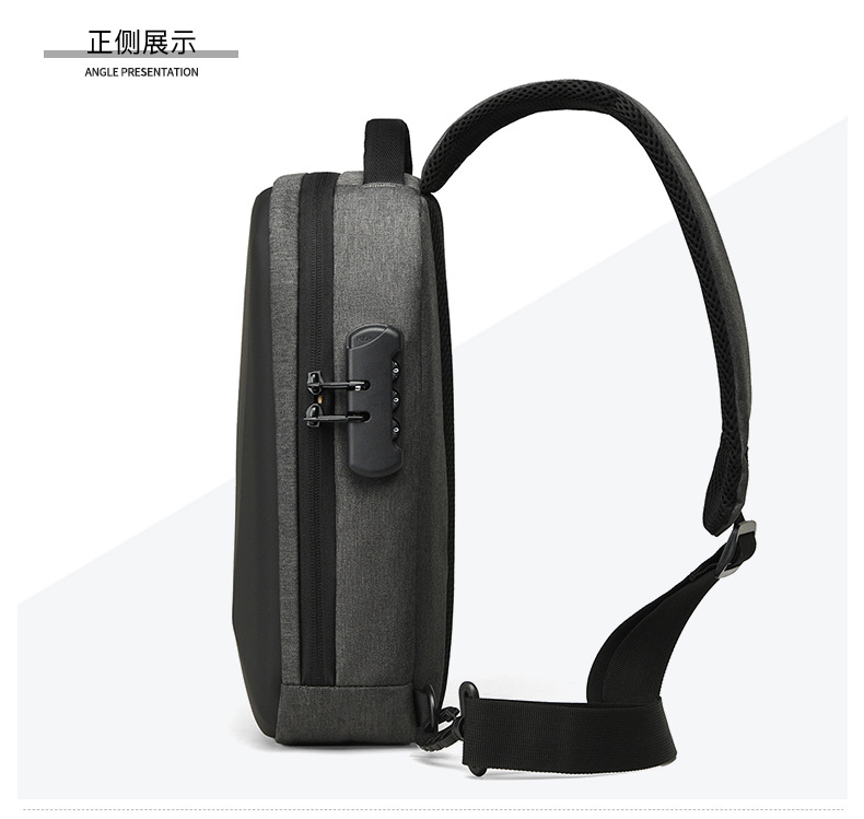 New cross-border chest bag for men, high-end cycling, large-capacity casual chest bag, single-shoulder men's crossbody bag, anti-theft shoulder bag undefined