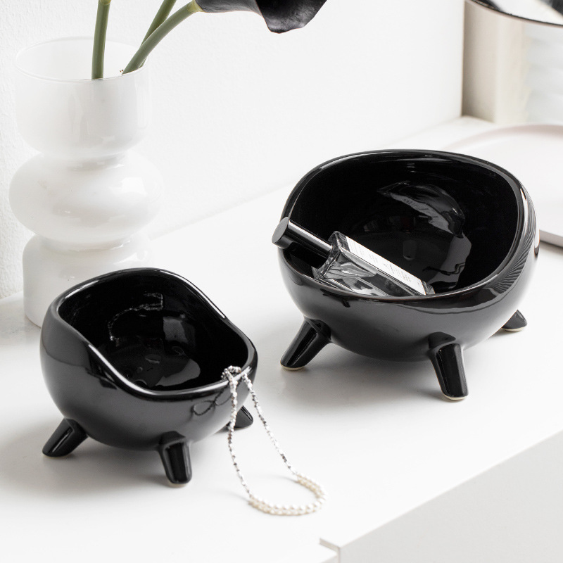 Zapatero de cerámica clave entrada joyería almacenamiento tazón caja sala de estar mesa de café merienda hogar fruta seca merienda bandeja