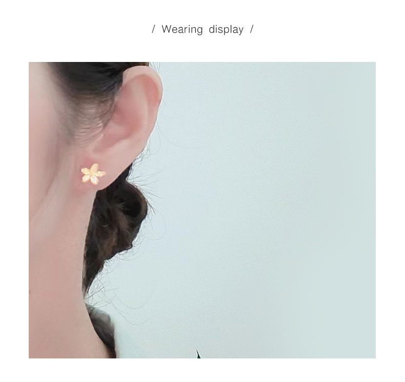 925 Sterling Silver Ear Needle Material 18K Gold Plated Plating Material 1 Pair 18K Gold Plated 925 Sterling Silver Zircon 925 Sterling Silver Earrings Flower Ear Studs