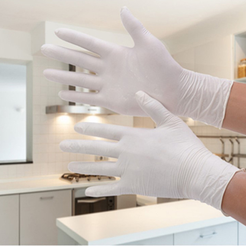 厂家批发一次性9寸白色丁腈合成手套加厚防滑劳保食品手套