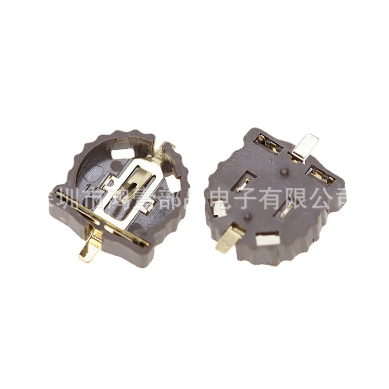 鸿壹厂家销售CR-1210电池座 19.7X14.2X4.0H贴片镀金 耐温卷装