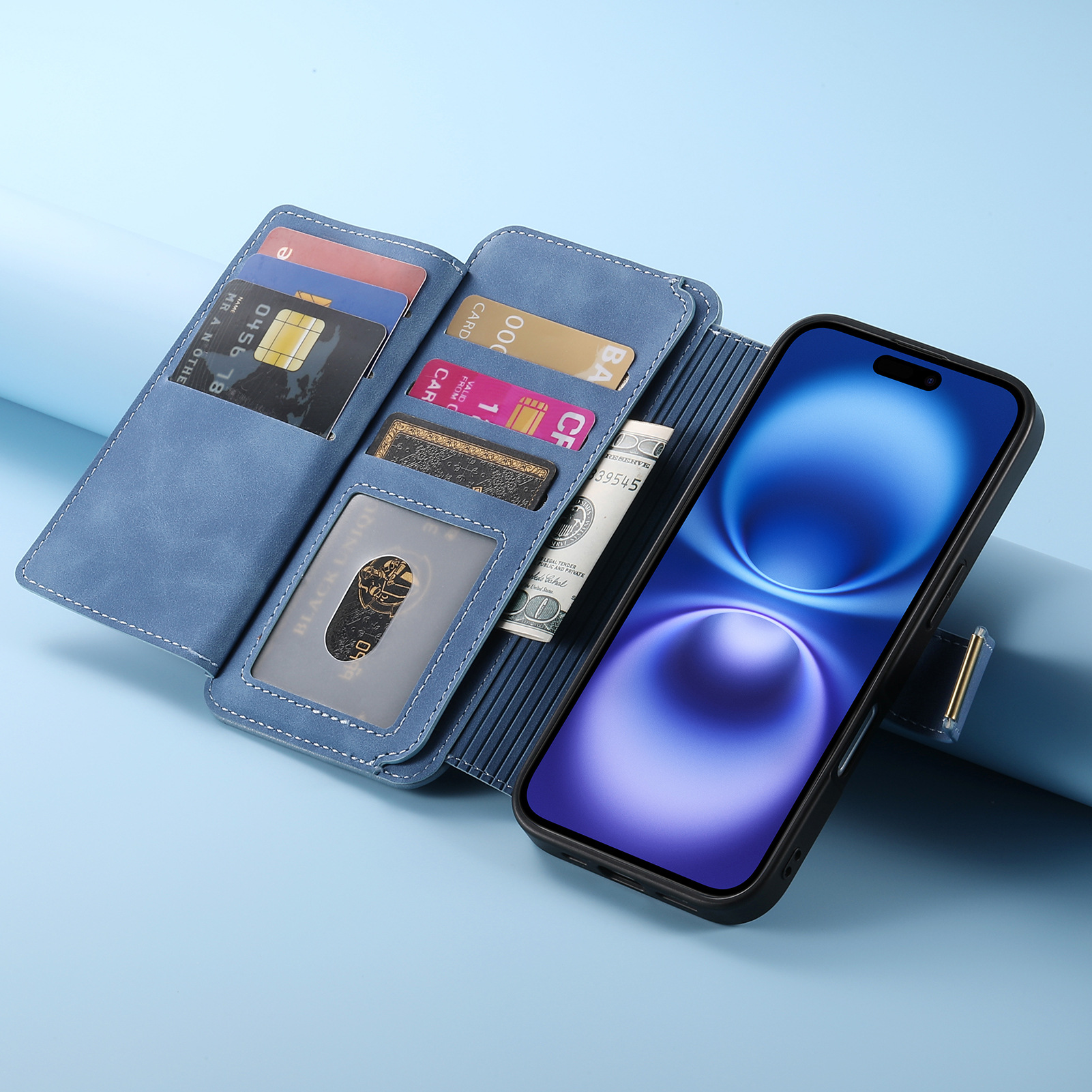 TechGlobe Cross-Border Magnetic Detachable Compatible With IPhone Quick Release 16 Flip Leather Case 15p_voghion.com