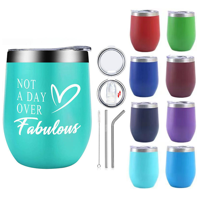 Cross-Border 12oz Eggshell Cup 304 Stainless Steel Double-Layer Vacuum Insulated Cup Amazon Egg Red Wine Cup Customization Cross-Border 12oz Eggshell Cup 304 Stainless Steel Double-Layer Vacuum Insulated Cup Amazon Egg Red Wine Cup Customization