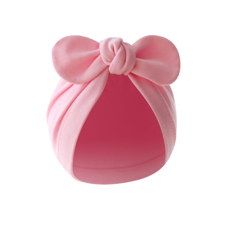 Baby Girl's Baby Boy's Simple Style Solid Color Bow Knot Baby Hat display picture 10