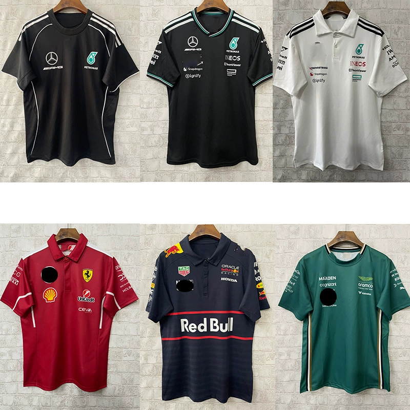 Летний повседневный костюм с короткими рукавами для гонок Aston Martin, Ferrari, Red Bull, McLaren, Mercedes (2526)