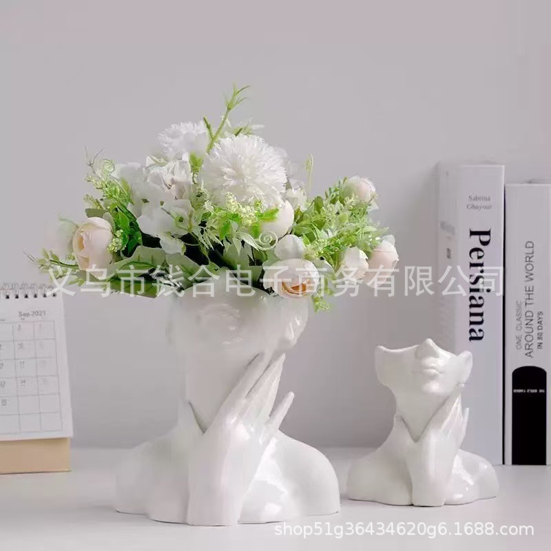 Cross-Border Human Body Creative Pvc Material Office Tube Makeup Brush Desktop Decoration Vase with High Appearance Value