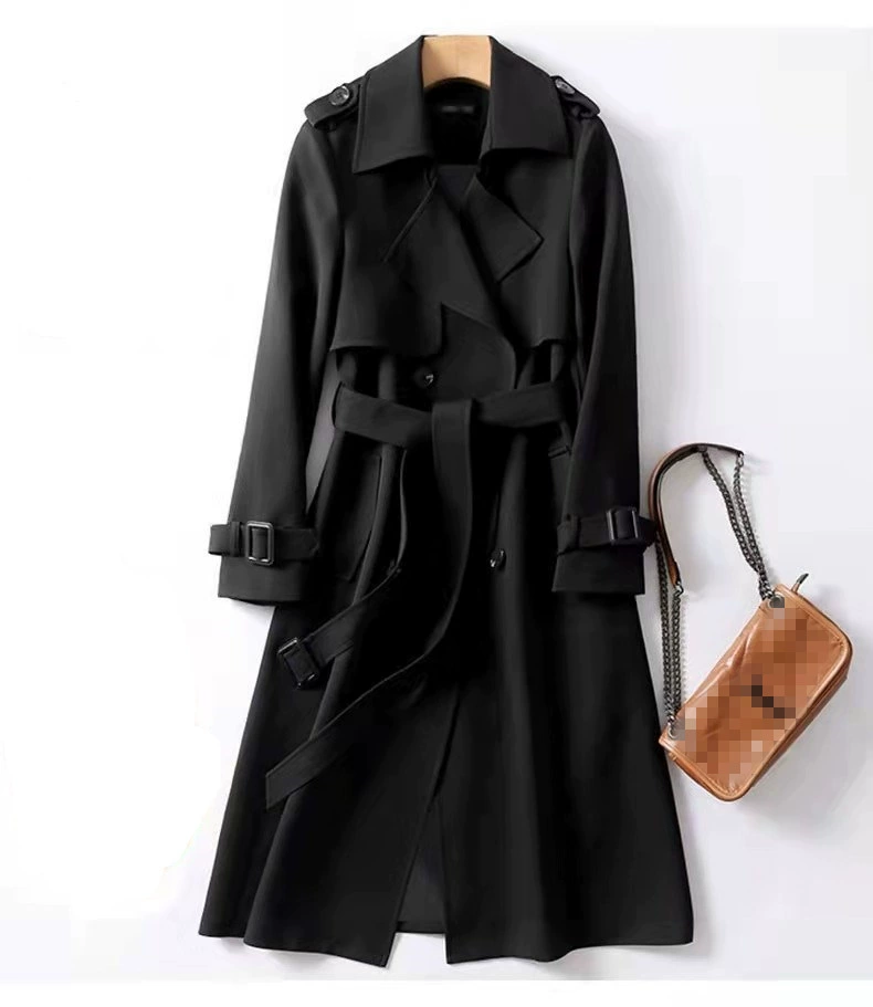 Trench coat Korean style, mid-length autumn coat, plus sizes S–XXXXL, British-inspired look
