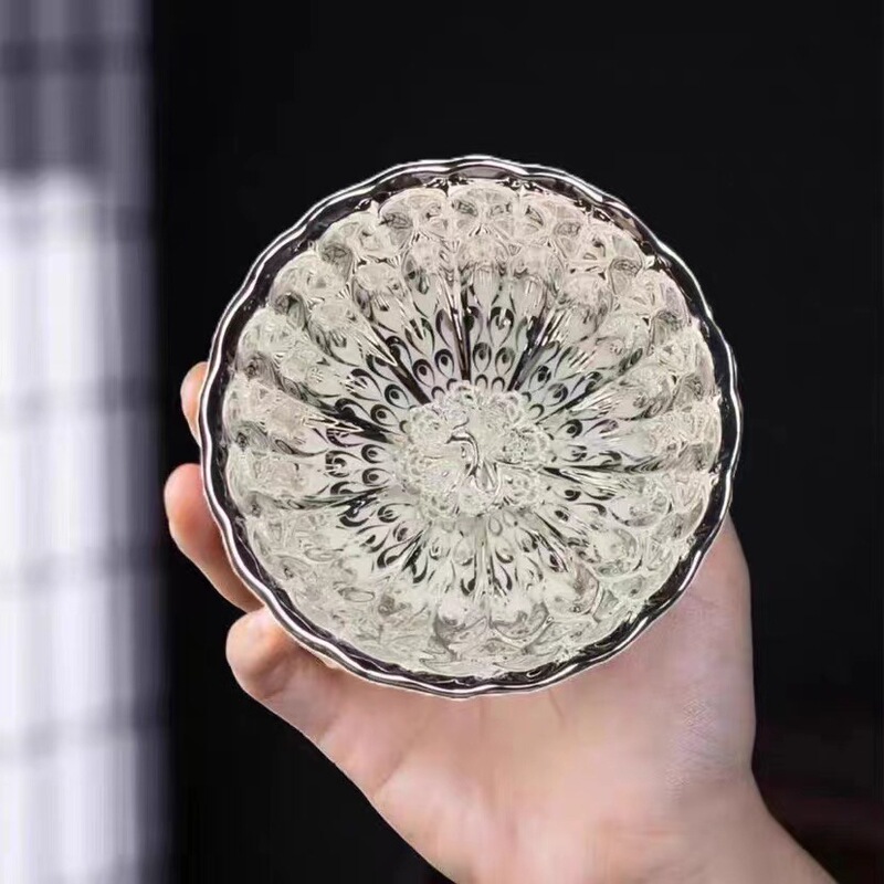 Jianzhan生放送窯開き金蓮茶碗 カラフル孔雀杯 窯変茶碗 茶碗 ファンタジーロータスカップ Jianzhan主|undefined