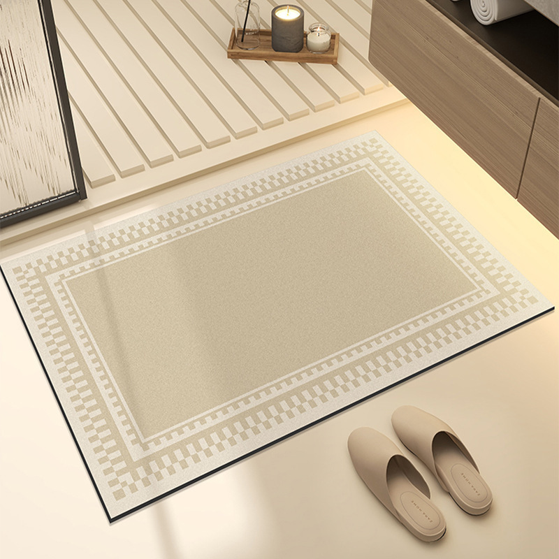 Alfombra de baño de lujo ligera de alta calidad, puerta de baño absorbente de agua resistente al desgaste antideslizante alfombra de barro de diatomas doméstica