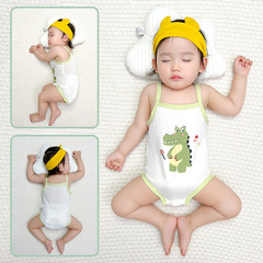 Summer baby diaper cover thin pure cotton baby sleeveless triangle strap top backless romper crawler outfit breathable