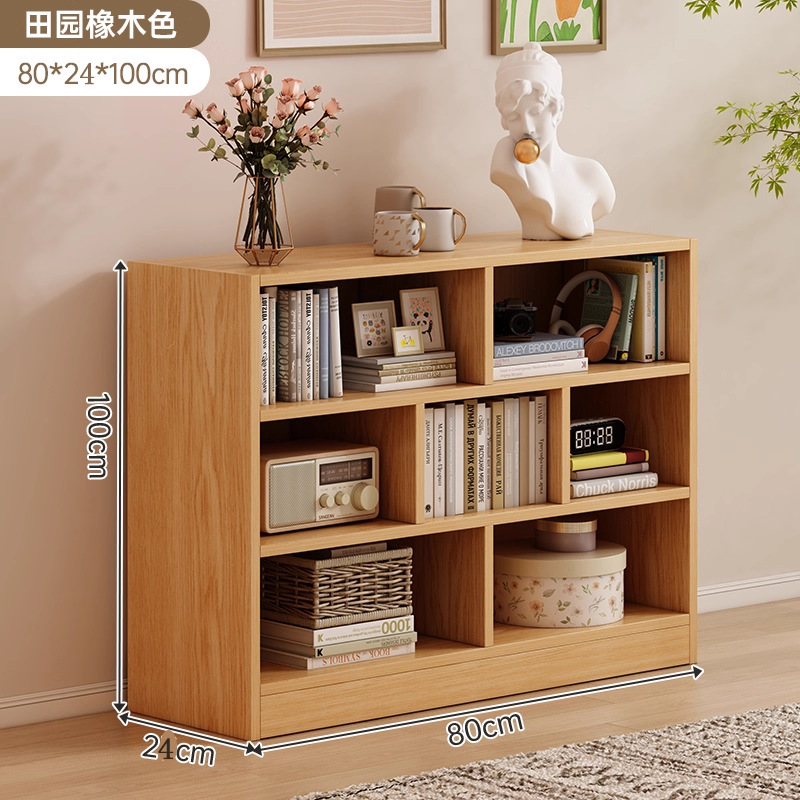 7칸 수납장 | 루샨 삼나무 색상 80*24*100CM ★ 단단한 나무 생태 보드