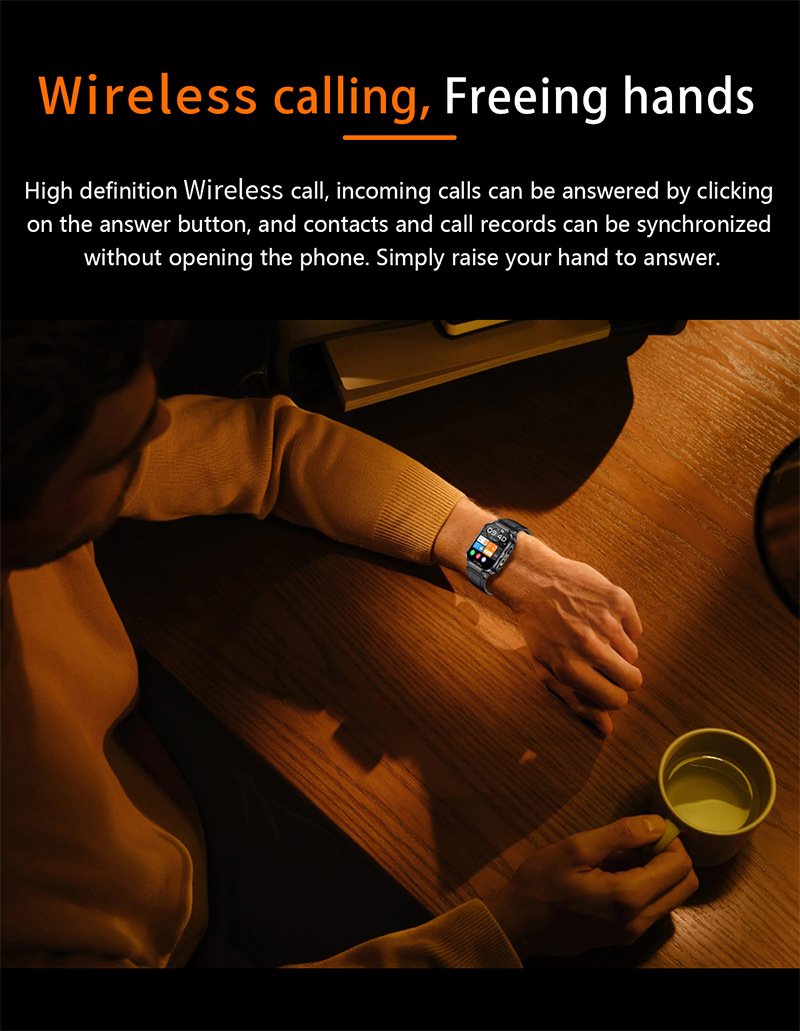 Montre connectée avec appels bluetooth écran hd et cardiofréquencemètre_voghion.com