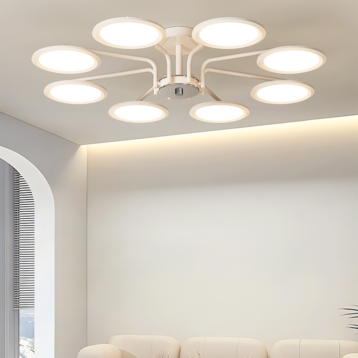 Luz de techo de la sala de estar moderna y minimalista atmósfera de viento crema de la lámpara principal del dormitorio diseño creativo de lámparas de decoración de comedor 115L