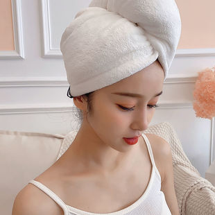 160g High-Quality Double-Layer Thickeneded Dry Hair Cap Turban Water-Absorbent Quick-Drying Shower Cap Women's Dry Hair Towel Pure Color