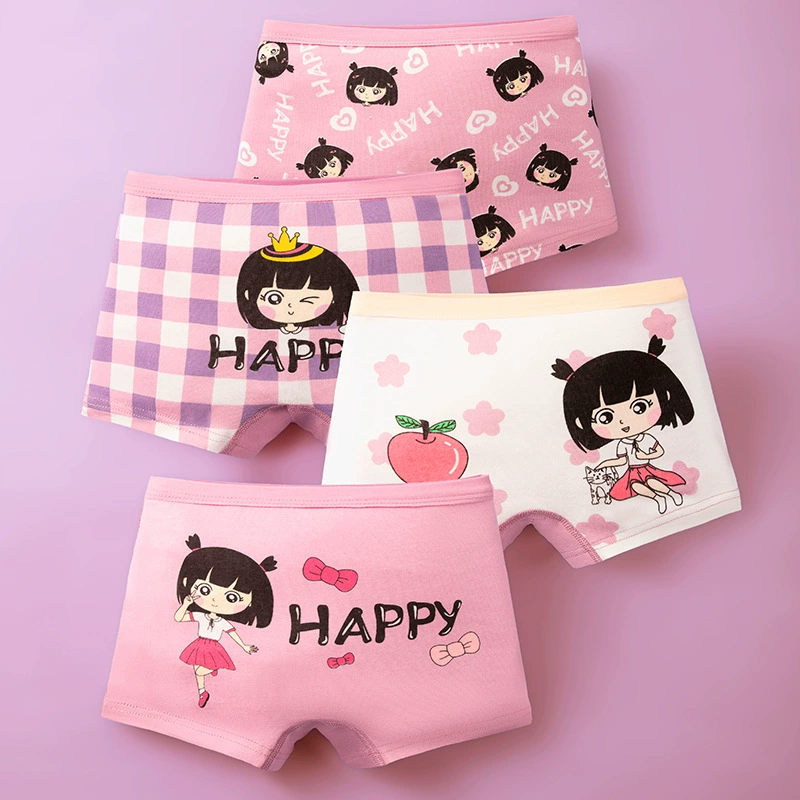 Children's Cotton Underwear Shorts, Kids Boxer Briefs, Cute Prints, Sizes S–3XL