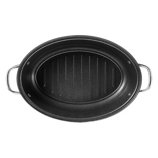 Cooking King Refined Iron Non-stick Fish Steamer Large Induction Cooker Gas Stove Oval Multifunctional Fish Steamer