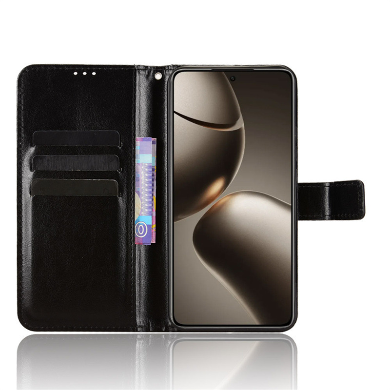 适用小米15T手机壳Xiaomi 15T Pro手机皮套翻盖插卡挂绳疯马纹壳|undefined