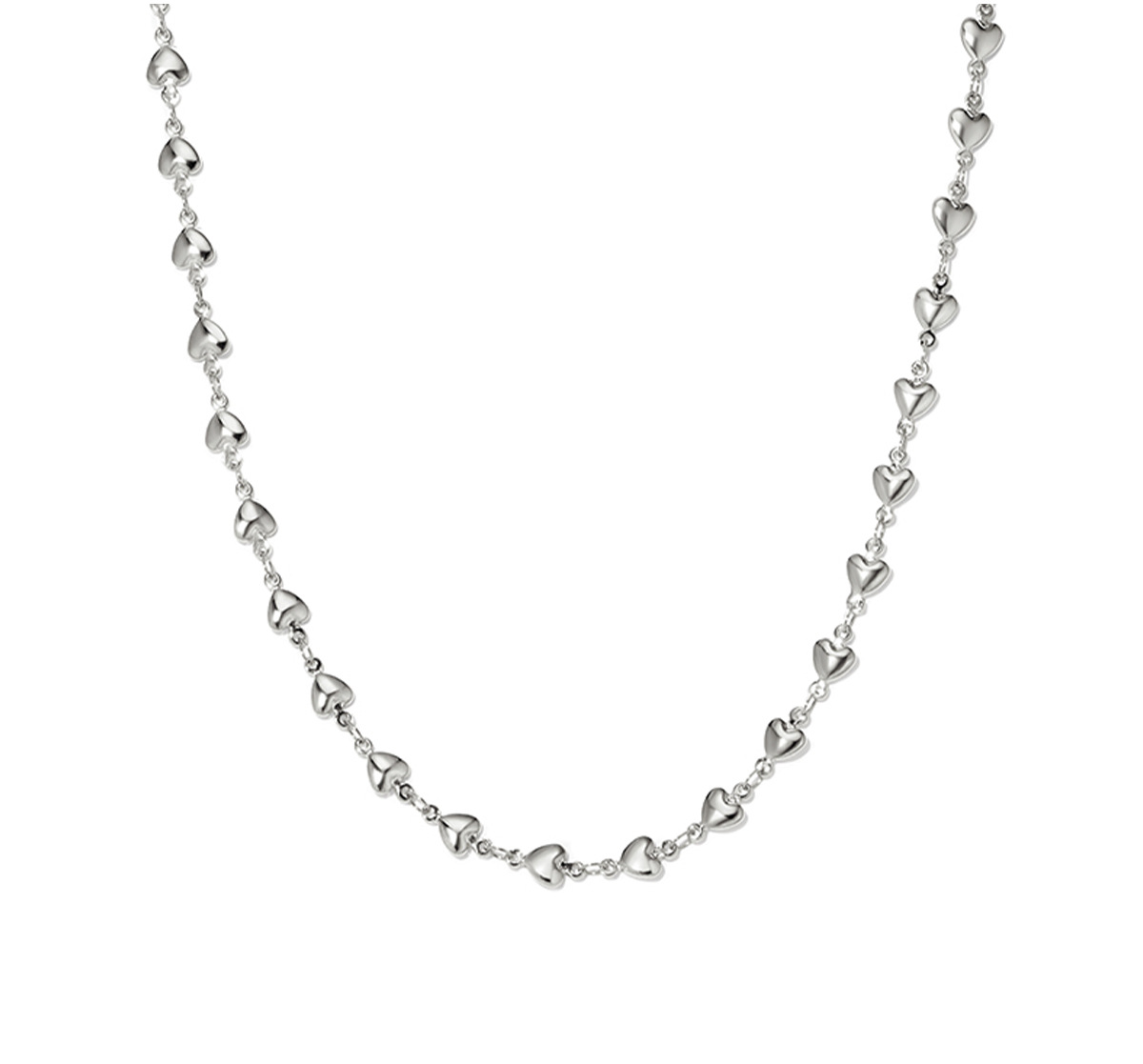 Copper Material Heart Shape Pattern Copper 18K Gold Plated White Gold Plated Heart Shape Necklace