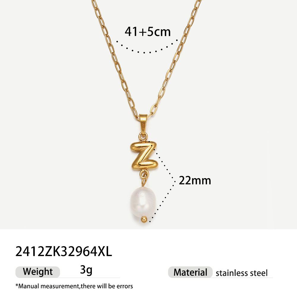 TENA collar de acero inoxidable de perlas verdaderas simplista de alto nivel nicho de diseño de acero de titanio collar de collar para mujeres image 40