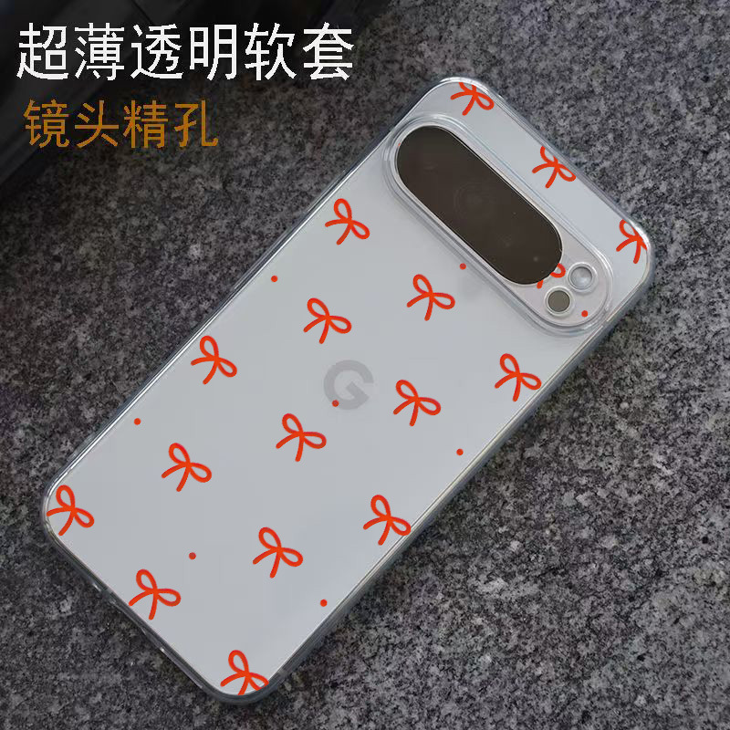 Bowknot design, compatible with Google Pixel 9/8 Pro/7A, transparent phone case, simple TPU soft case Bowknot design, compatible with Google Pixel 9/8 Pro/7A, transparent phone case, simple TPU soft case