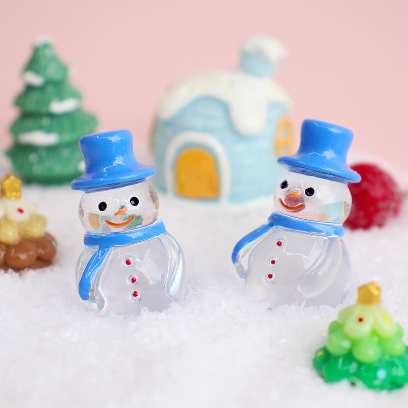 Diy樹脂かわいい立体雪だるまクリスマスミニチュア装飾品おまままごと玩具クリームゴム携帯ケース部品-y4|undefined