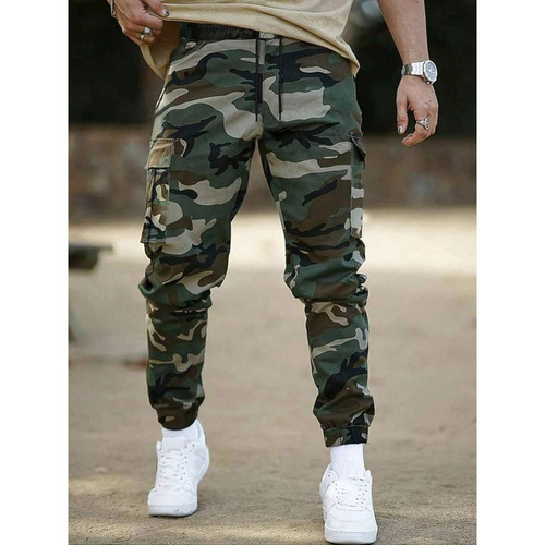 Men's Camo Print Cargo Pants Regular Fit Casual Comfy Multi