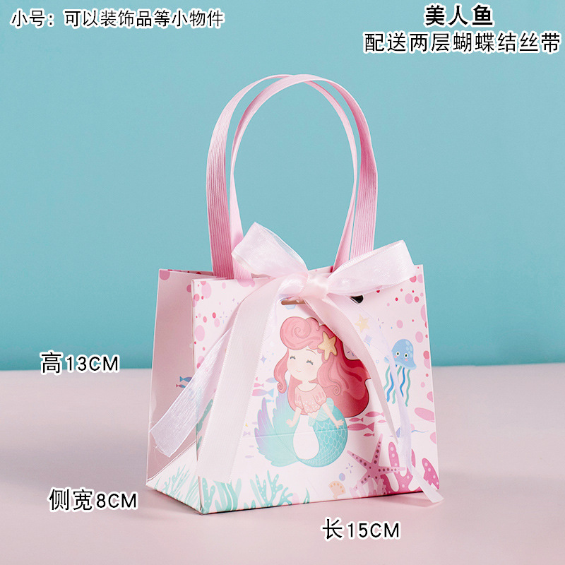Bolso de sirena de dibujos animados para niños tienda de ropa bolsa de embalaje bolsa de compras linda chica bolsa de regalo bolsa de papel