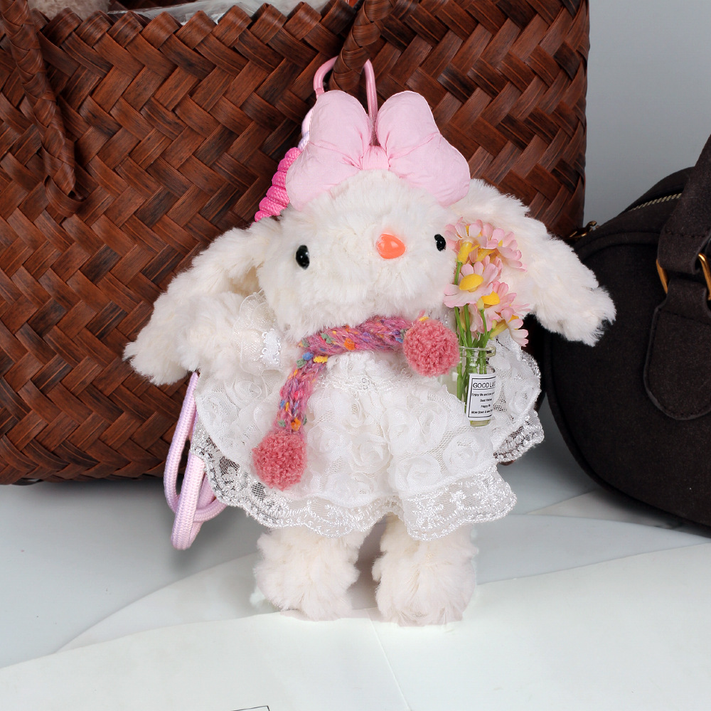 Lindo conejo, toalla de papel de coche, bolsa colgante, caja de cartón para coche, asiento interior, almacenamiento 2025, nueva muñeca colgante image 14