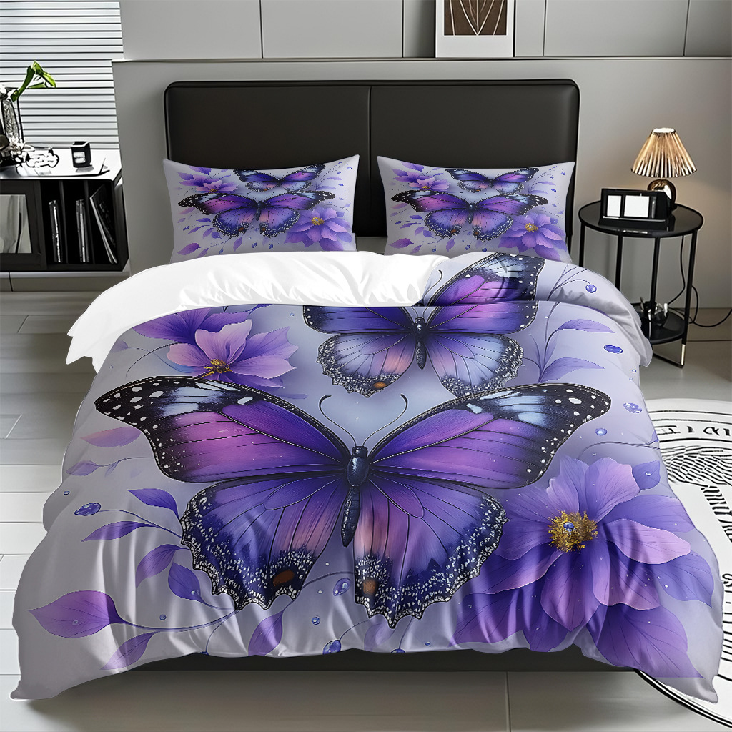 Su propia fábrica suministra directamente una variedad de colchas de impresión digital de mariposa. Comercio electrónico transfronterizo preferido para soportar el modo TEMU JIT.