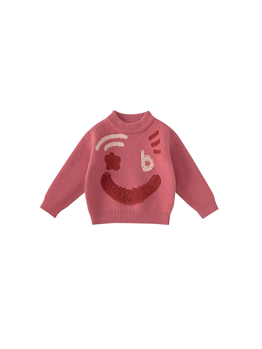 Youbao ropa infantil 2026 suéter de niñas de cuello redondo nuevo engrosado jersey de punto para niños otoño invierno suéter suelto para niños
