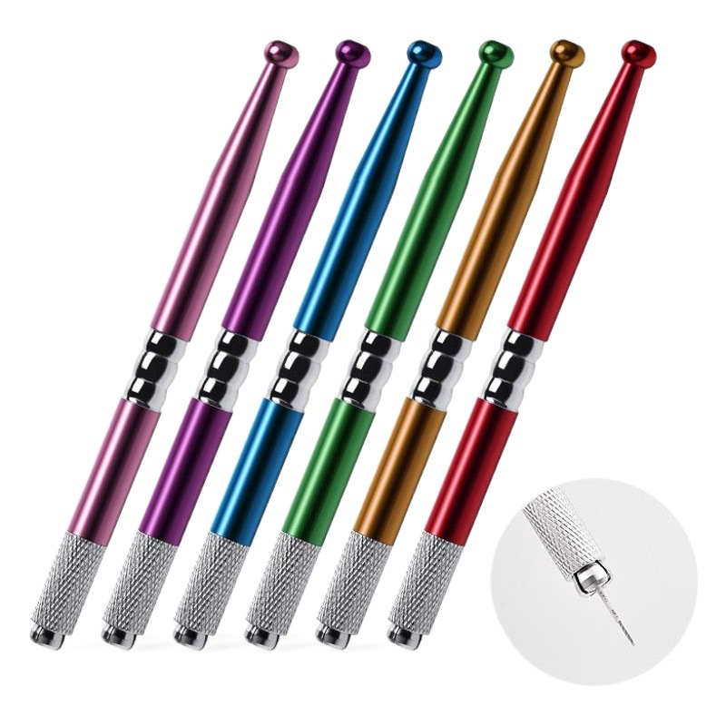 Factory direct single head ball embroidery pen No.1 eyebrow pencil metal line embroidery handmade pen semi-permanent
