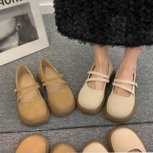 森系平底法式玛丽珍单鞋女2025新款夏季配裙子圆头百搭jk小皮鞋潮