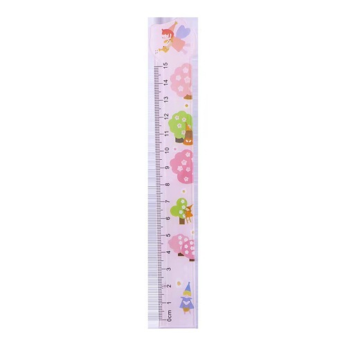 Ruler for primary school students with scale children's gift for men and women cute transparent plastic ruler 15cm