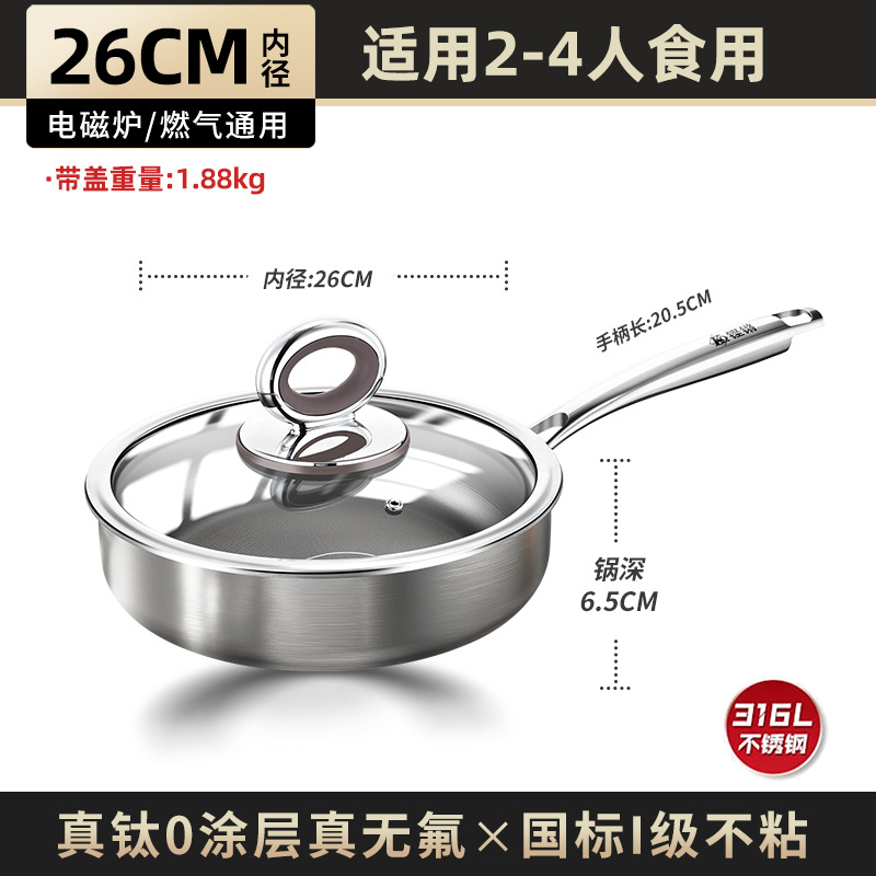 [Nuevo producto] TiO recubrimiento casero sin recubrimiento antiadherente estufa electromagnética salsa de filete profunda