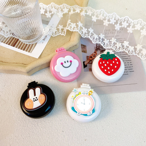 Cute Girly Heart Air Bag Comb Massaging Hair Comb Does Not Harm Hair Student Portable Folding Makeup Mirror Air Cushion Comb