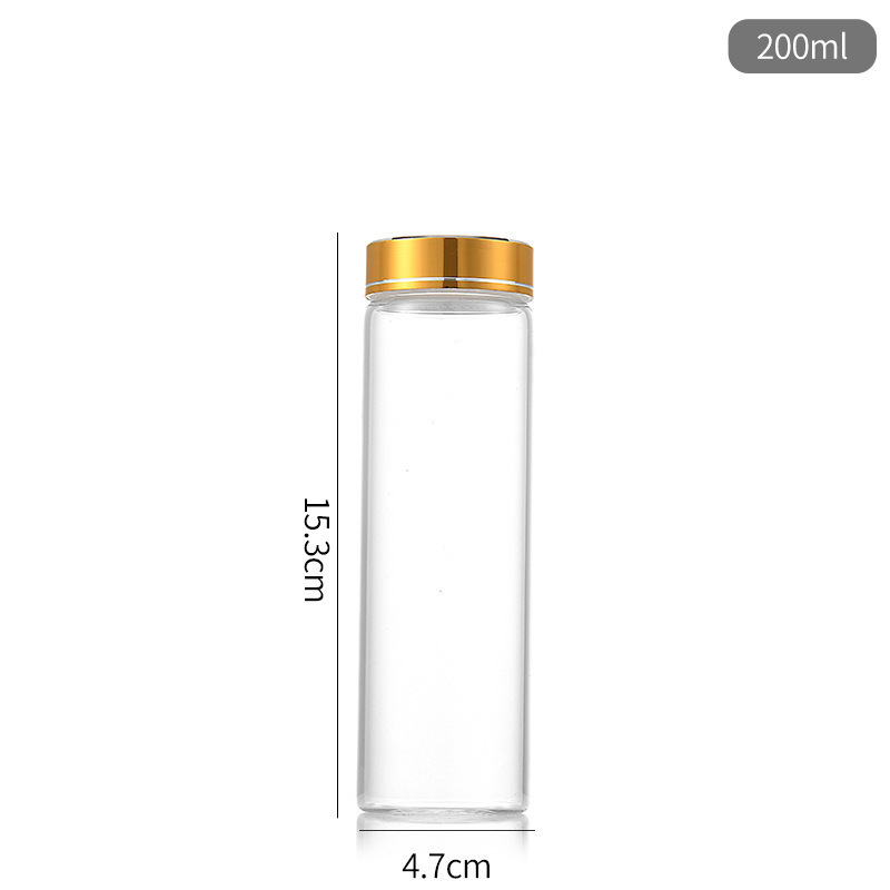 メーカー在庫あり 47mm ゴールドキャップガラスボトル 冬虫夏草沈香コントロールボトル 透明ガラス詰め替えボトル 空ボトル 密封缶|undefined
