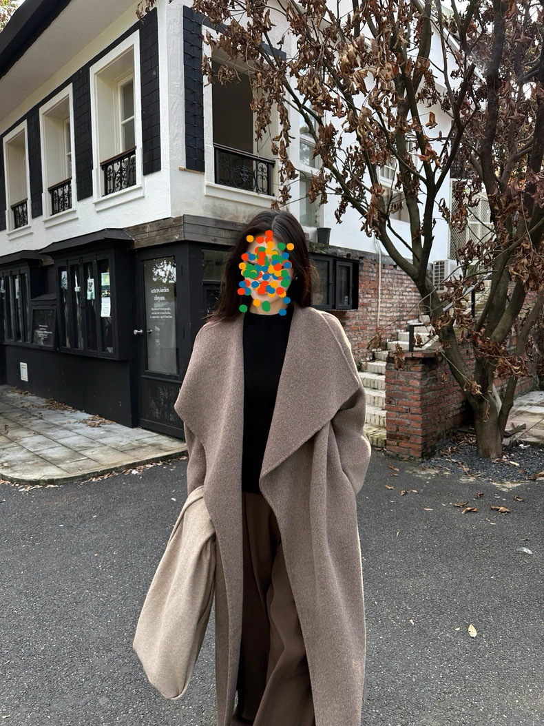 Large Lapel Autumn and Winter New Style Extra Long Wide Version Double-Sided Cashmere Outwear for Women Extra Long Over-The-Knee Elegant Woolen Outwear