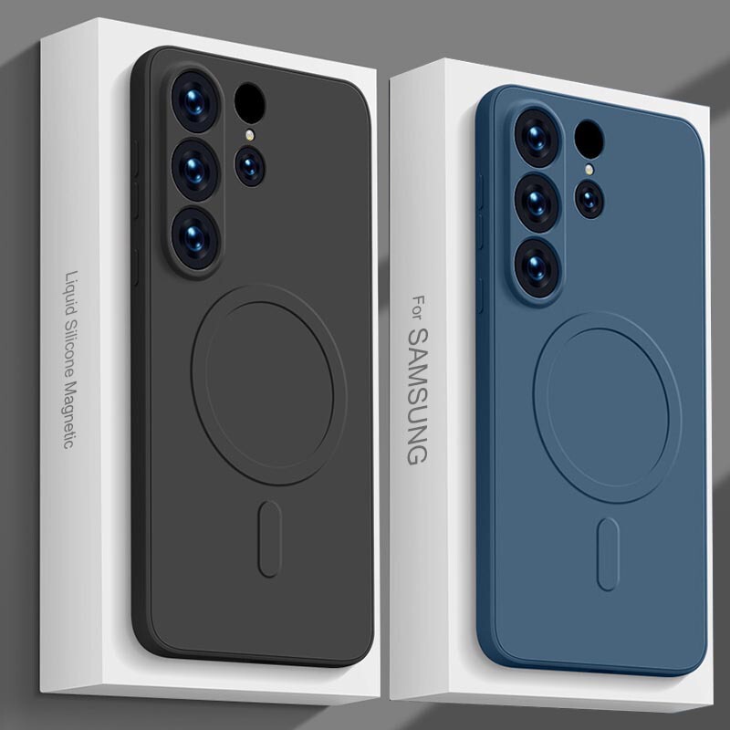 Suitable for Samsung S26Ultra Mobile Phone Case with Magnetic Suction A55 Liquid Silicone S25Edge Full Cover S25Fe Skin-Feel S24