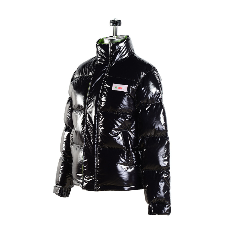 Nueva Chaqueta de Plumón con Cuello Alto y Bloques de Color, Abrigo Acolchado de Algodón Cálido para Invierno 2025, Chaqueta de Plumón de Pato Blanco al por Mayor