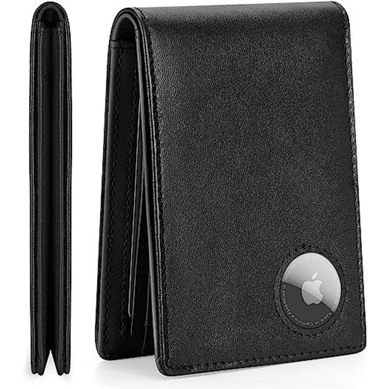 Transfronterizo de Venta caliente de los hombres corto cartera Airtag localizador titular de la tarjeta RFID antirrobo cepillo de fibra de carbono clip de belleza