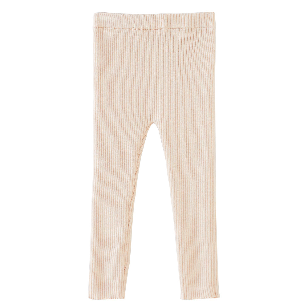 2023 estilo coreano primavera y otoño pantalones de punto de las muchachas del bebé del hoyo estiramiento de las polainas de los niños pantalones de lana al por mayor