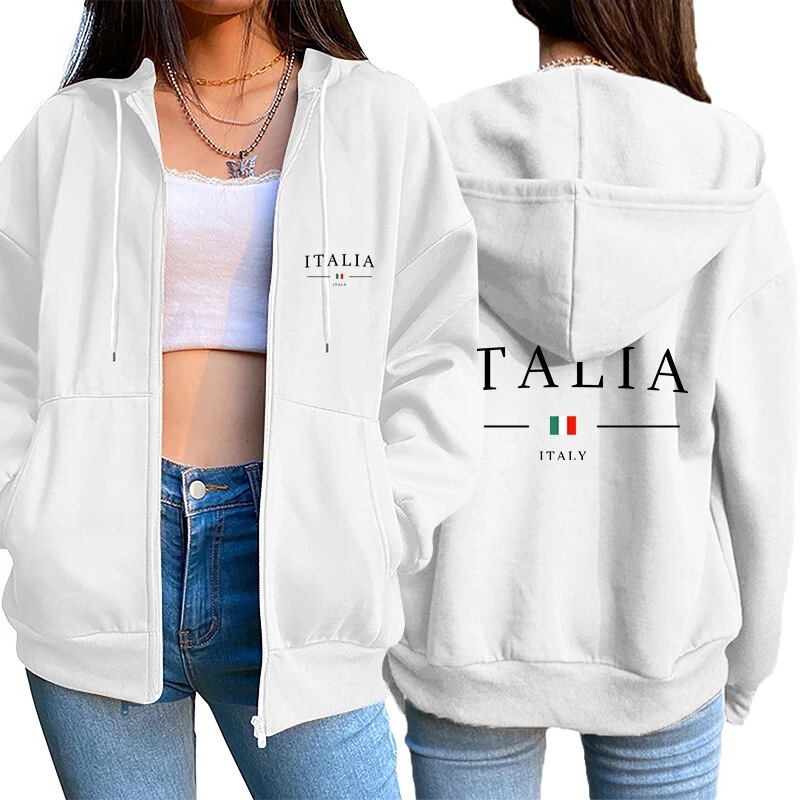 Japanese Trendy Brand Autumn and Winter Cross-Border Women's Cute Hoodies Girls' Autumn Loose Sweatshirts Casual Zip-Up Cardigans