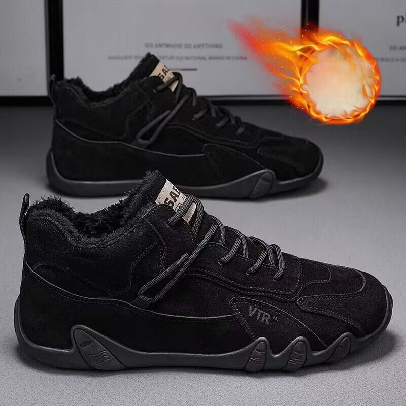 Χειμερινά ανδρικά παπούτσια με επένδυση fleece 2023, μοντέρνα, αντιολισθητικά, ζεστά, βαμβακερά παπούτσια για εργασία σε εργοτάξια, προστασία εργασίας_voghion.com