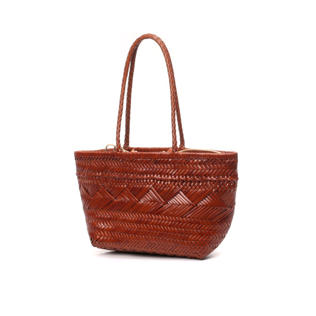 2026 French Top Grain Cowhide Basket Bag Hand-Woven Women's Tote Bag Versatile Commuter Shoulder Bag - Thumbnail 5