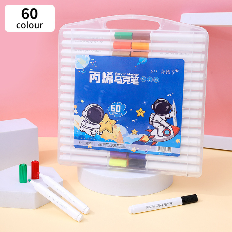 アクリルマーカー 80色 小学生アート 不透明色 積み重ね可能な水彩ペン 子供用 洗えるカラーペン 幼児用|undefined
